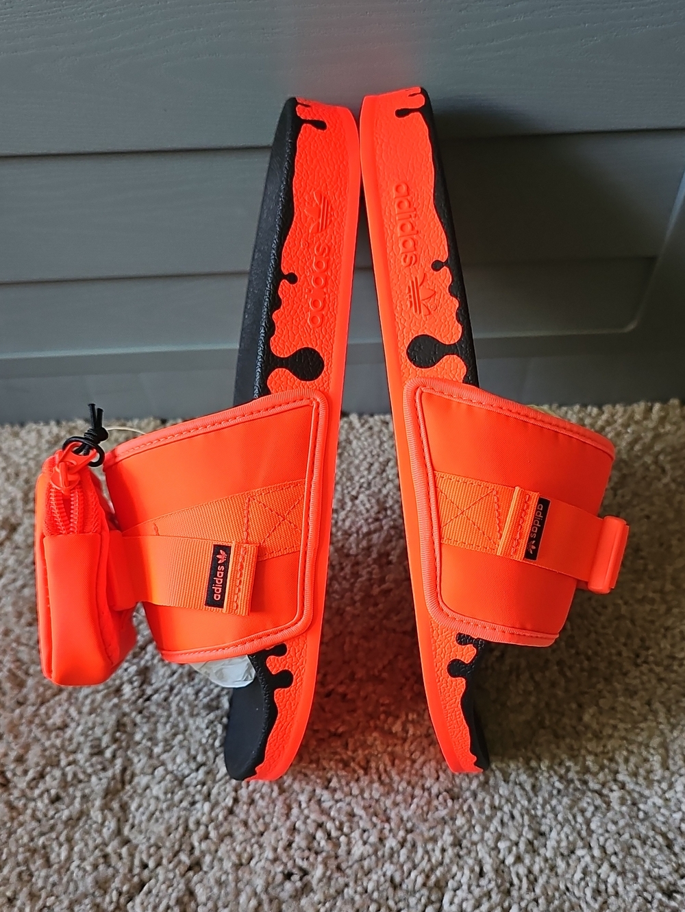New Adidas Orange Flip Flops with Removal Pouch. - Picture 6 of 7